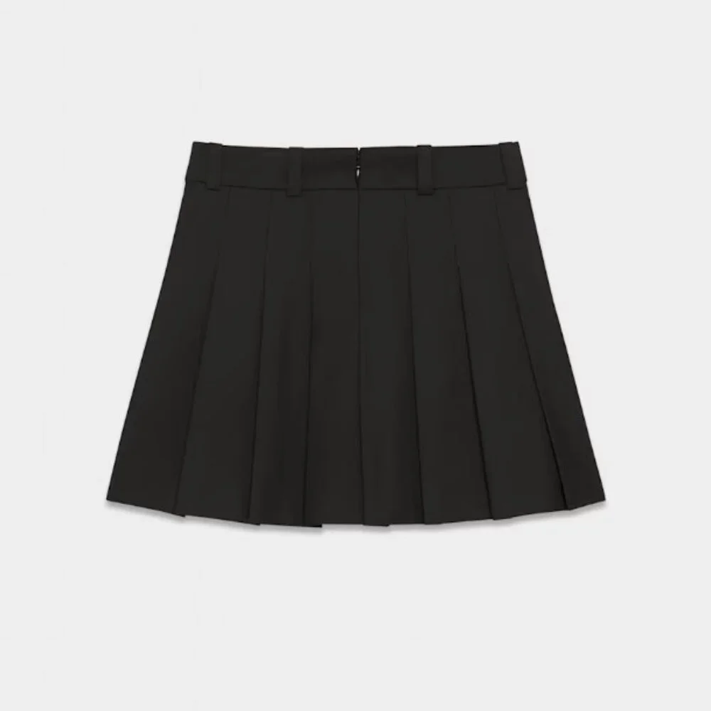 ARITZIA - Sunday Best - Black Olive Micro Pleated High-Waist mini Skirt - Size 4 - Picture 7 of 16